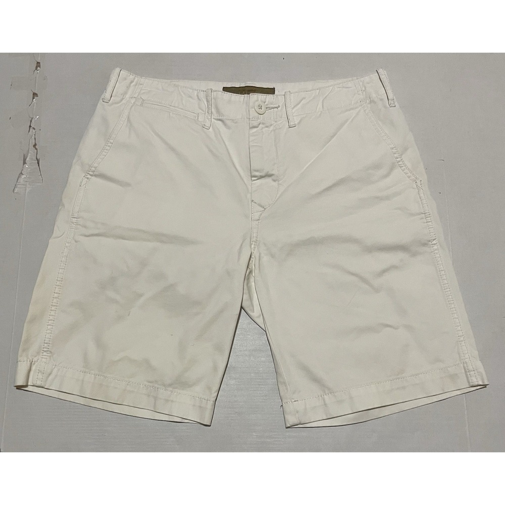Halsey‎ 44 Shorts Mens Size 32 X 9 White Chino Khaki Flat Front Outdoor Tan
